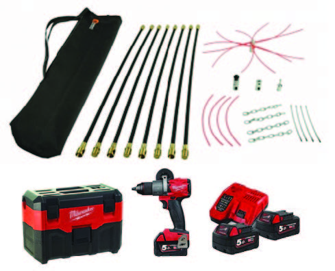 Rodteck fresesett med både drill og støvsuger